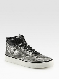 A sleek high-top style of coated leather exudes downtown-cool.Leather upperLeather liningPadded insoleRubber soleImported A sleek high-top style of coated leather exudes downtown-cool.Leather upperLeather liningPadded insoleRubber soleImported