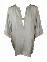 Beautiful People Womens Tunic Split V Neck Silk Tunic Top Beautiful People Womens Tunic Split V Neck Silk Tunic Top