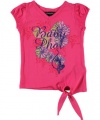 Baby Phat Girls Graphic Tee with Side Tie Pinkberry 4T