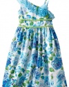 Bonnie Jean Girls 7-16 Floral One Shoulder Dress, Blue, 14