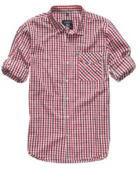Great style shouldn't be hard work. Roll up the sleeves on this plaid shirt from LRG and hit your summer stride. Great style shouldn't be hard work. Roll up the sleeves on this plaid shirt from LRG and hit your summer stride.