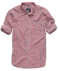 Great style shouldn't be hard work.  Roll up the sleeves on this plaid shirt from LRG and hit your summer stride.