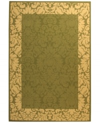 Safavieh takes classic beauty outside of the home with this elegant rug, created with a specially designed sisal weave. In a chic olive hue with natural accents, this beautiful piece makes the most of any outdoor patio, porch or balcony. Safavieh takes classic beauty outside of the home with this elegant rug, created with a specially designed sisal weave. In a chic olive hue with natural accents, this beautiful piece makes the most of any outdoor patio, porch or balcony.