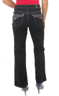Style&co. Petite Premium Jeans Women's Glitter Flap Boot Cut Jeans Noir Wash Style&co. Petite Premium Jeans Women's Glitter Flap Boot Cut Jeans Noir Wash