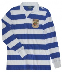 Polo Ralph Lauren Men's Custom-Fit Long-Sleeved RLPC-Crest Striped Rugby (X-Large, Rugby Royal) Polo Ralph Lauren Men's Custom-Fit Long-Sleeved RLPC-Crest Striped Rugby (X-Large, Rugby Royal)