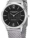 Stuhrling Original Men's 122.33111 Classic Ascot Somerset Elite Swiss Quartz Ultra Slim Black Dial Mesh Bracelet Watch