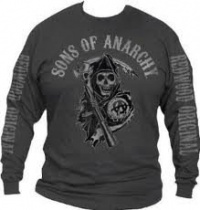 SONS OF ANARCHY CHARCOAL MENS LONG SLEEVES TEE SONS OF ANARCHY CHARCOAL MENS LONG SLEEVES TEE