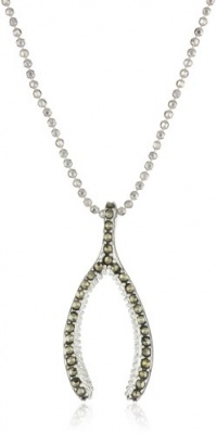 Judith Jack Reversibles Sterling Silver, Swarovski Marcasite and Crystal Wishbone Pendant Necklace Judith Jack Reversibles Sterling Silver, Swarovski Marcasite and Crystal Wishbone Pendant Necklace