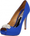 Badgley Mischka Women's Goodie Peep-Toe Pump,Royal,8 M US