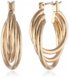 Kenneth Cole New York Shiny Ear Update Gold Twist 3 Row Hoop Earrings