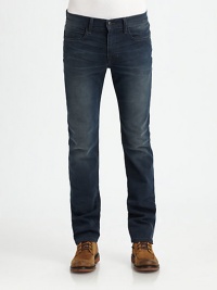 A contemporary alternative to the classic blues, this medium rinse features a dusty finish throughout the leg for the look of a well-worn favorite.Five-pocket styleZip flyInseam, about 3498% cotton/2% elastaneMachine washMade in USA A contemporary alternative to the classic blues, this medium rinse features a dusty finish throughout the leg for the look of a well-worn favorite.Five-pocket styleZip flyInseam, about 3498% cotton/2% elastaneMachine washMade in USA