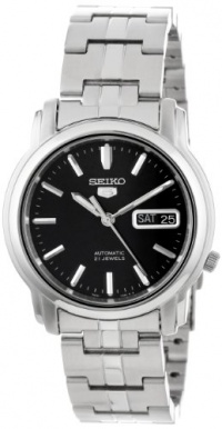 Seiko Men's SNKK71 Seiko 5 Automatic Black Dial Stainless-Steel Bracelet Watch