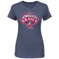 MLB Atlanta Braves Women's Mandate To Win Crew Neck T-Shirt, Navy Heather MLB Atlanta Braves Women's Mandate To Win Crew Neck T-Shirt, Navy Heather