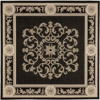 Safavieh Courtyard Collection CY2914-3908 Black and Sand Indoor/Outdoor Square Area Rug, 6-Feet 7-Inch Square Safavieh Courtyard Collection CY2914-3908 Black and Sand Indoor/Outdoor Square Area Rug, 6-Feet 7-Inch Square