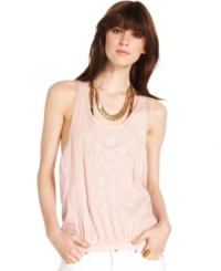 This embroidered tank top from DKNY Jeans is rendered from 100% cotton for a lightweight feel. Wear it with a snug tank top for a no-fuss layered look. This embroidered tank top from DKNY Jeans is rendered from 100% cotton for a lightweight feel. Wear it with a snug tank top for a no-fuss layered look.