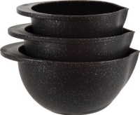 Trudeau Set of 3 Mixing Bowls, Granite and Black Trudeau Set of 3 Mixing Bowls, Granite and Black