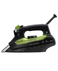Going green has never been hotter! This smart iron features a unique 3D soleplate with over 400 micro-holes that concentrate steam below and at the tip, using less energy, wasting less steam and conquering even more wrinkles. The high-precision tip squeezes in tricky areas, like cuffs & buttons, plus 3 settings make ironing a precise science. 2-year warranty. Model DW6080. Going green has never been hotter! This smart iron features a unique 3D soleplate with over 400 micro-holes that concentrate steam below and at the tip, using less energy, wasting less steam and conquering even more wrinkles. The high-precision tip squeezes in tricky areas, like cuffs & buttons, plus 3 settings make ironing a precise science. 2-year warranty. Model DW6080.