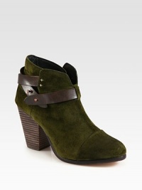 A wooden heel lifts this suede silhouette with a contrasting wrap-around buckle strap of rich leather. Stacked wooden heel, 3½ (90mm)Suede upper with leather strapsAdjustable wrap-around buckle strapsLeather lining and solePadded insoleImported A wooden heel lifts this suede silhouette with a contrasting wrap-around buckle strap of rich leather. Stacked wooden heel, 3½ (90mm)Suede upper with leather strapsAdjustable wrap-around buckle strapsLeather lining and solePadded insoleImported