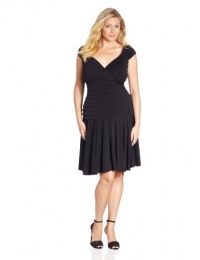 London Times Women's Plus-Size Cap Sleeve Dropped Waist Full Skirt Dress London Times Women's Plus-Size Cap Sleeve Dropped Waist Full Skirt Dress