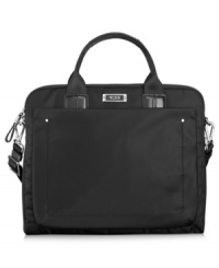 Tech it out! Step out in style & pack fun, personality & lightweight convenience into your every errand. Featuring interior media & accessory pockets, along with an Add-a-bag sleeve & removable shoulder strap, this business savvy essential keeps your tablet on call & is your new best trend. 5-year warranty. Tech it out! Step out in style & pack fun, personality & lightweight convenience into your every errand. Featuring interior media & accessory pockets, along with an Add-a-bag sleeve & removable shoulder strap, this business savvy essential keeps your tablet on call & is your new best trend. 5-year warranty.