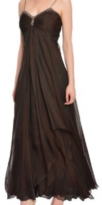 BADGLEY MISCHKA Long Silk Eve Gown Dress 4 BADGLEY MISCHKA Long Silk Eve Gown Dress 4