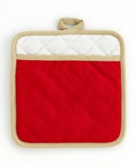 Brighten up your kitchen with this cute, comfortable pot mitt. Not only will it look great sitting by your stove, but it's essential for safely handling scalding pots. Limited lifetime warranty. Brighten up your kitchen with this cute, comfortable pot mitt. Not only will it look great sitting by your stove, but it's essential for safely handling scalding pots. Limited lifetime warranty.