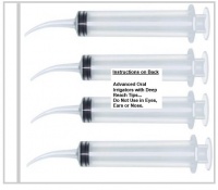 Watts - 4 Large Syringe Oral Irrigators with Tapered Deep Reach Tips for Crowns, Bridges, Oral Pockets and More - 10ml Watts - 4 Large Syringe Oral Irrigators with Tapered Deep Reach Tips for Crowns, Bridges, Oral Pockets and More - 10ml