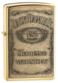 Zippo Jack Daniel's Label Brass Emblem Pocket Lighter Zippo Jack Daniel's Label Brass Emblem Pocket Lighter