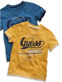 GUESS Kids Little Boy Embroidered V-Neck Tee, BLUE (7) GUESS Kids Little Boy Embroidered V-Neck Tee, BLUE (7)