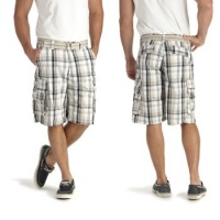 Lee Men's Big & Tall Belted Wyoming Plaid Cargo Short Lee Men's Big & Tall Belted Wyoming Plaid Cargo Short