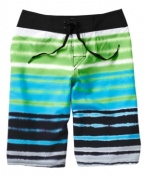 With a sporty striped pattern, these board shorts from Quiksilver are ready to hit the sand and surf.