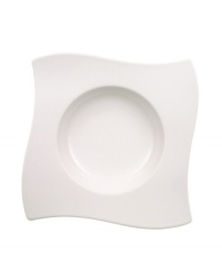 This artfully crafted rim soup bowl in pristine white china features angular shapes in fluid wave designs to evoke a light and airy feeling for your modern tabletop. From Villeroy & Boch's dinnerware and dishes collection. This artfully crafted rim soup bowl in pristine white china features angular shapes in fluid wave designs to evoke a light and airy feeling for your modern tabletop. From Villeroy & Boch's dinnerware and dishes collection.
