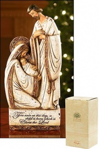 11 Inches High, Resin, White Stone Holy Family Figure 11 Inches High, Resin, White Stone Holy Family Figure