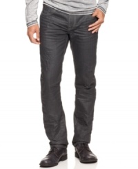 Get your modern look in gear with these slim-fit jeans from Marc Ecko Cut & Sew. Get your modern look in gear with these slim-fit jeans from Marc Ecko Cut & Sew.