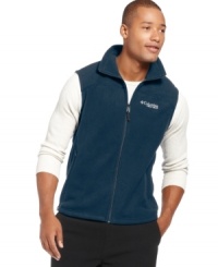 Change up your outdoor-adventure style with this comfortable, lightweight fleece vest from Columbia. Change up your outdoor-adventure style with this comfortable, lightweight fleece vest from Columbia.