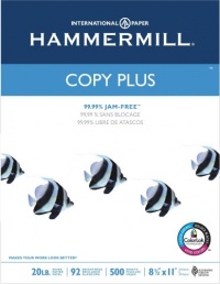 Hammermill Copy Plus Multipurpose Inkjet & Laser Paper, 8 1/2 x 11 Letter, 92 Bright White, 20 lb., 5000 Sheets/Case Carton (105007) Hammermill Copy Plus Multipurpose Inkjet & Laser Paper, 8 1/2 x 11 Letter, 92 Bright White, 20 lb., 5000 Sheets/Case Carton (105007)