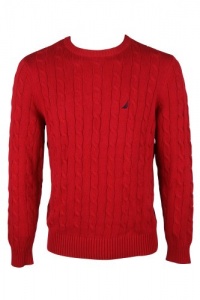 Nautica Mens Classic Cable Knit Long Sleeve Sweater Nautica Mens Classic Cable Knit Long Sleeve Sweater