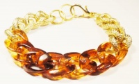 Chunky Link Tortoise Shell & Gold Plated Links Chunky Link Tortoise Shell & Gold Plated Links