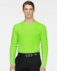 Jersey-knit for superior softness from luxurious cashmere yarns, Black Label's trim-fitting crewneck sweater is the epitome of modern, polished style. Jersey-knit for superior softness from luxurious cashmere yarns, Black Label's trim-fitting crewneck sweater is the epitome of modern, polished style.