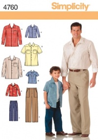 Simplicity Sewing Pattern 4760 Boys and Men Shirts and Pants, A (S-M-L/S-M-L-XL) Simplicity Sewing Pattern 4760 Boys and Men Shirts and Pants, A (S-M-L/S-M-L-XL)