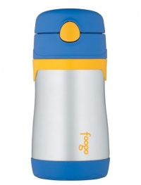 Thermos Foogo Phases Leak Proof Stainless Steel Straw Bottle, Blue/Yellow, 10 Ounce Thermos Foogo Phases Leak Proof Stainless Steel Straw Bottle, Blue/Yellow, 10 Ounce