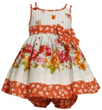 Aqua-Blue Orange Floral and Stripes Doubel Strap Dress AQ0SI,Bonnie Jean Baby-Newborn Special Occasion Flower Girl Party Dress Aqua-Blue Orange Floral and Stripes Doubel Strap Dress AQ0SI,Bonnie Jean Baby-Newborn Special Occasion Flower Girl Party Dress