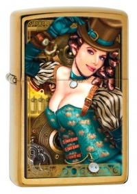 Zippo Brushed Brass Industrial Machinery Lady Lighter Zippo Brushed Brass Industrial Machinery Lady Lighter