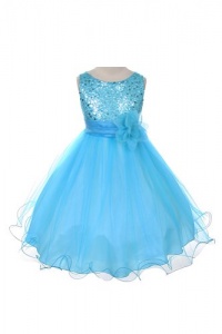 Sequin Bodice Tulle Special Occasion Holiday Flower Girl Dress - Aqua 6 Sequin Bodice Tulle Special Occasion Holiday Flower Girl Dress - Aqua 6
