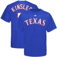 MLB Majestic Texas Rangers #5 Ian Kinsler Youth Royal Blue Player T-shirt MLB Majestic Texas Rangers #5 Ian Kinsler Youth Royal Blue Player T-shirt