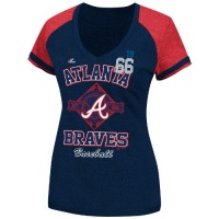 MLB Atlanta Braves Women's This Is My City T-Shirt, Navy Heather/Red MLB Atlanta Braves Women's This Is My City T-Shirt, Navy Heather/Red