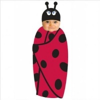 Sozo Baby-girls Newborn Snuggle Bug Swaddle Blanket and Cap Set, Red/Black, One Size