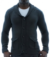 Moda Essentials Men's Button Up Cardigan Sweater Gray Size L Moda Essentials Men's Button Up Cardigan Sweater Gray Size L