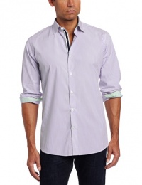 LINCS DC & Co Men's Long Sleeve Spread Collar Bias Stripe Woven Shirt LINCS DC & Co Men's Long Sleeve Spread Collar Bias Stripe Woven Shirt