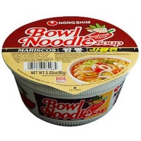 Nong Shim Bowl Noodle, Spicy Seafood, 3.03-Ounce Bowls (Pack of 12)